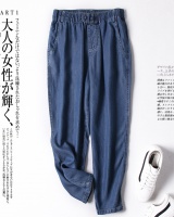 Loose twill slim jeans elastic all-match thin pants