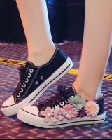 Fashion flat shoes flowers spring and autumn canvas shoes for women