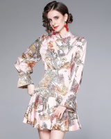 France style retro floral spring dress
