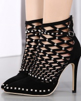 Rivet fashionable high-heeled summer boots rome hollow shoes