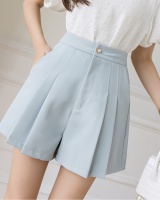 Pleated irregular high waist culottes slim all-match skirt