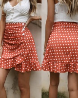 Polka dot short skirt European style skirt for women