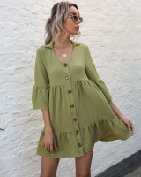 Fold summer dress short sleeve shirt for women