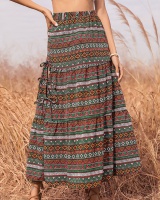 Split long skirt printing skirt for women