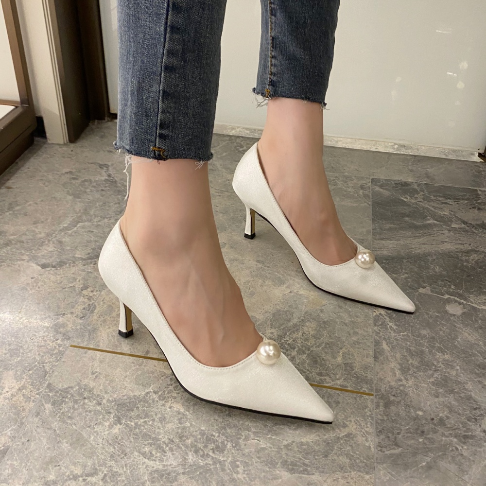 Pointed European style wedding shoes high-heeled shoes