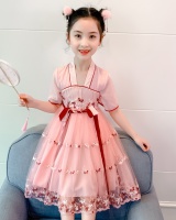 Girl short sleeve skirt Chinese style big skirt dress