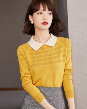 Knitted spring and autumn bottoming shirt for women