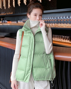 Glossy short down vest cotton autumn and winter waistcoat