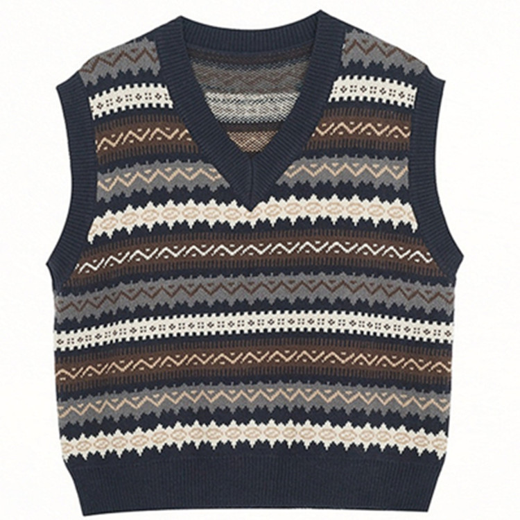 Loose outside the ride vest knitted sweater for women