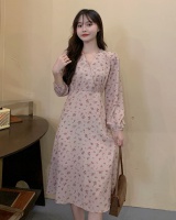 Autumn lady floral all-match long large yard dress for women