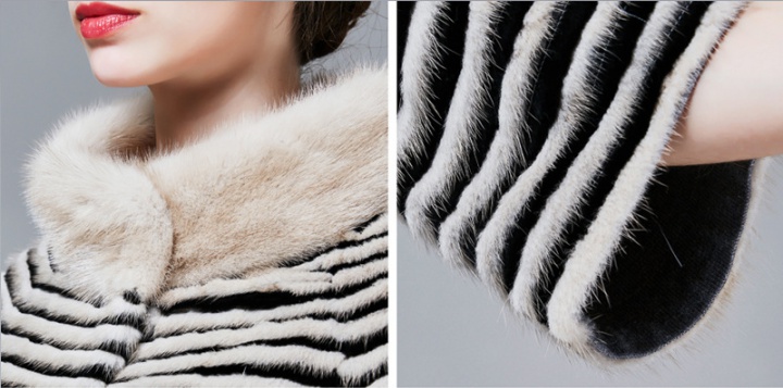 Lapel winter belt weave European style fur coat
