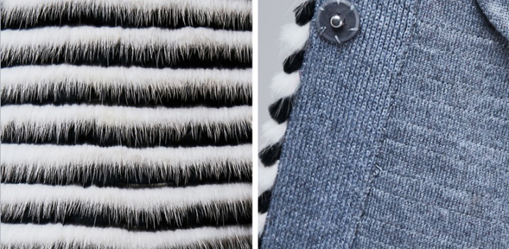 Lapel winter belt weave European style fur coat