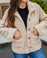 Single-breasted European style elmo pocket autumn coat