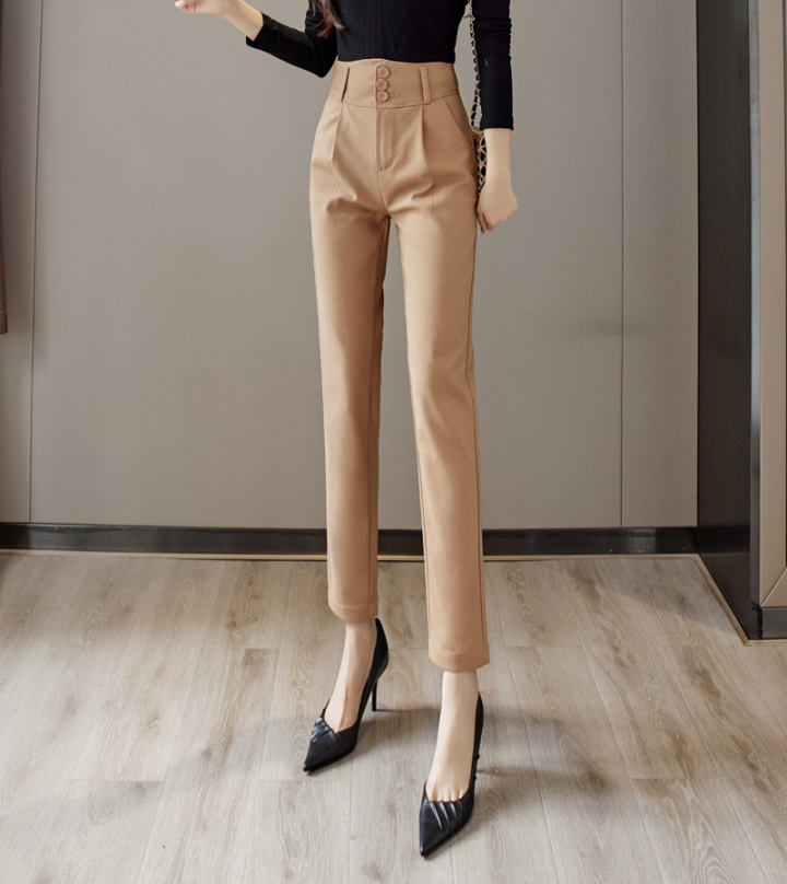Slim high waist suit pants nine tenths pants for women