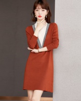 Pseudo-two loose dress autumn sweater for women