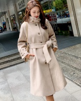Pure Korean style woolen coat long overcoat for women