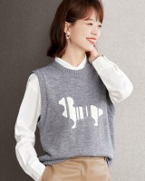 Sleeveless sweater pullover waistcoat for women