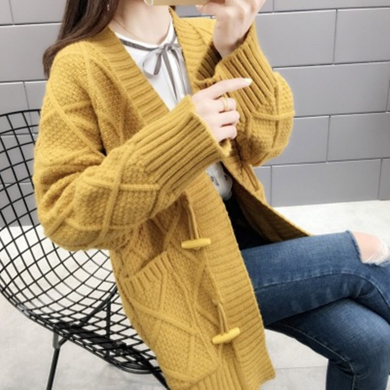 Lazy all-match loose cardigan thick spring and autumn tops
