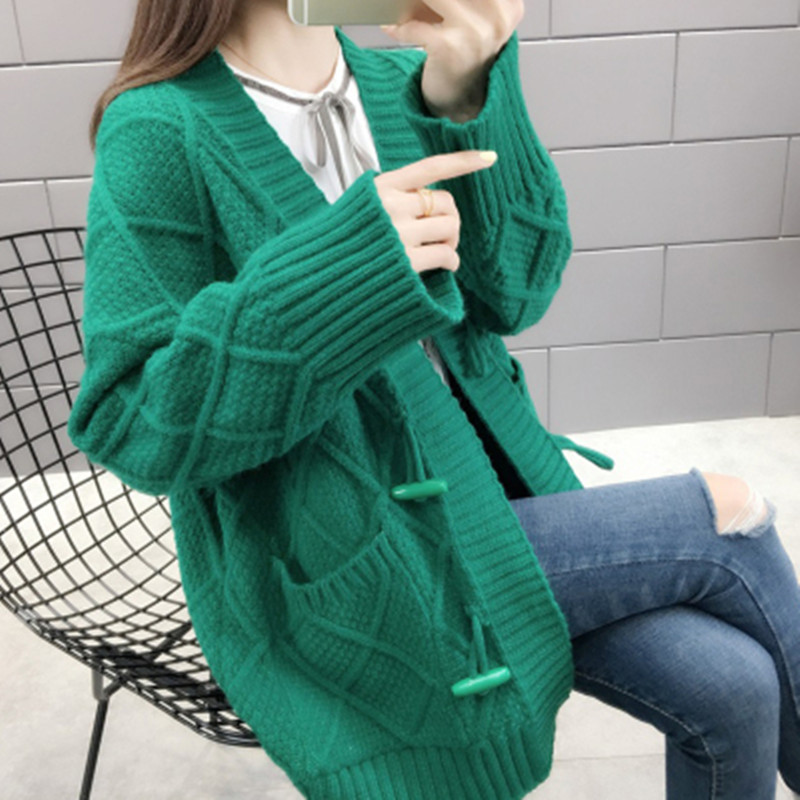 Lazy all-match loose cardigan thick spring and autumn tops