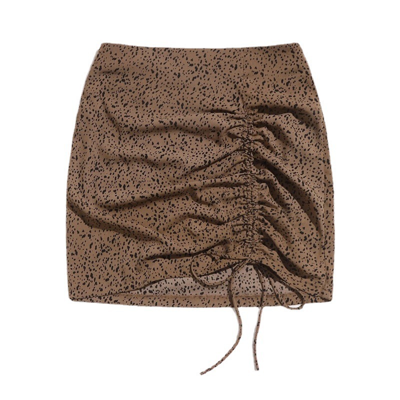 Sexy leopard skirt woven short skirt for women
