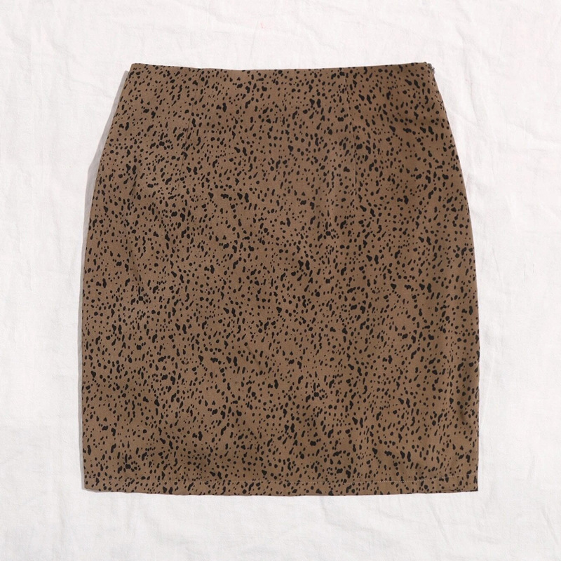 Sexy leopard skirt woven short skirt for women