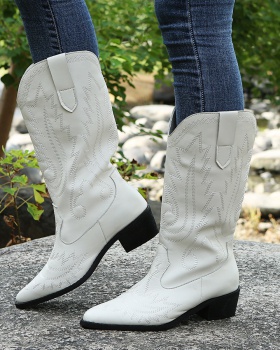 Thick pointed European style winter thigh boots