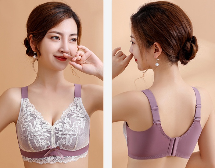 Big chest emulsion underwear gather splice Bra for women