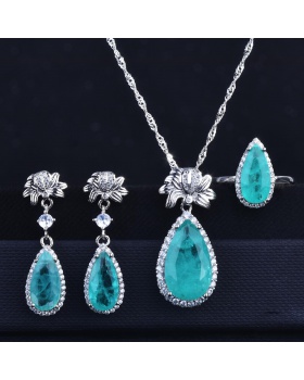 Fashion European style necklace drops of water ring a set