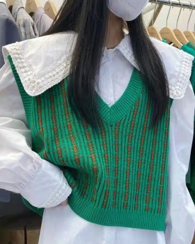 Korean style waistcoat jacquard vest for women