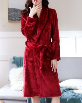 Thermal thick winter flannel nightgown for women