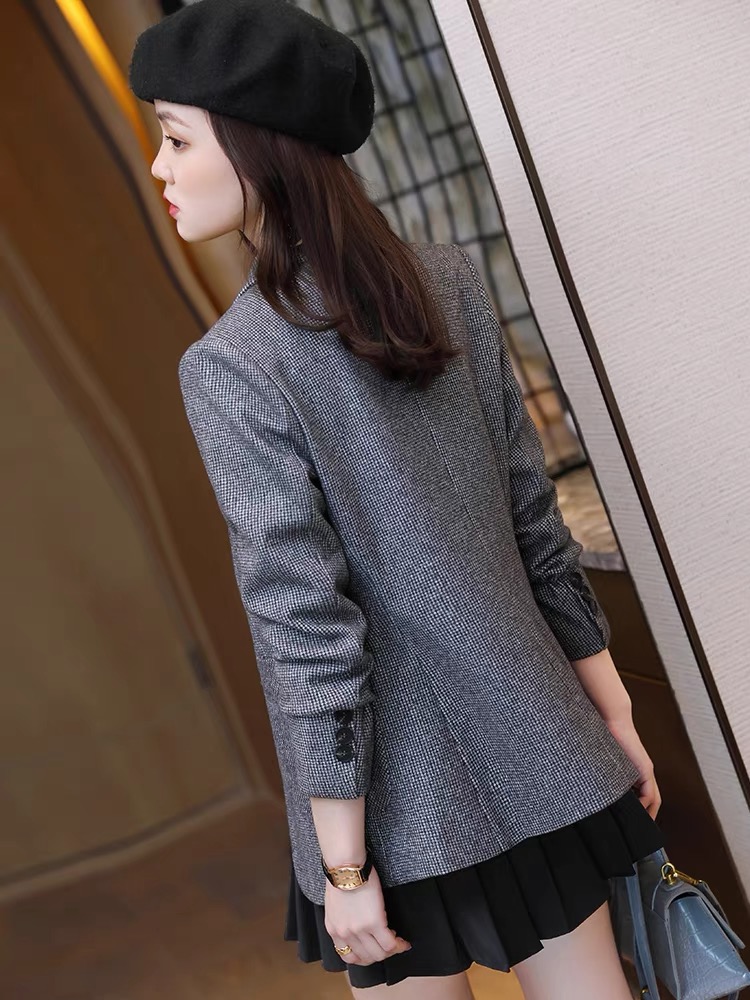 Fashion spring and autumn tops houndstooth coat