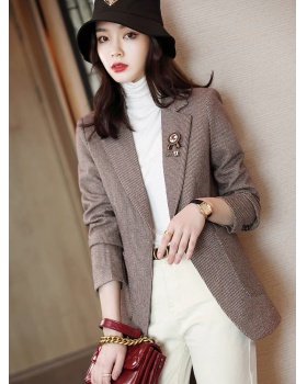 Fashion spring and autumn tops houndstooth coat