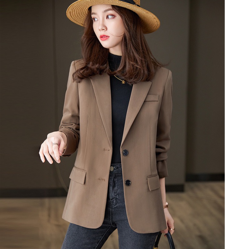 British style tops brown coat for women