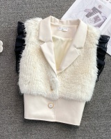 Short vest imitation of fox fur fur coat for women