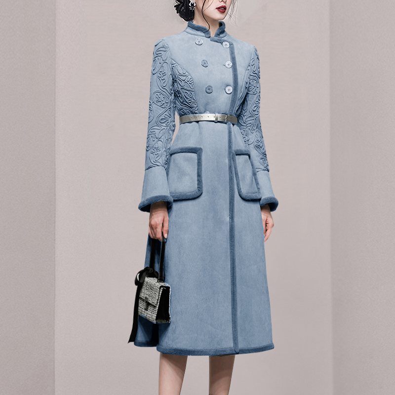 Fashion pinched waist coat elegant windbreaker