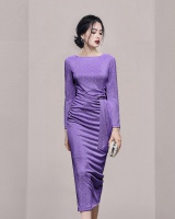 Ladies knitted temperament autumn and winter liangsi dress