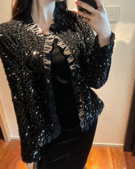 Sequins ladies autumn and winter all-match coat