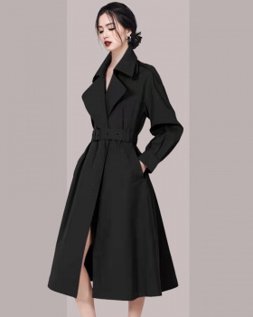 Autumn pinched waist windbreaker loose coat for women