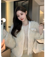 Thick Casual faux fur all-match loose coat for women