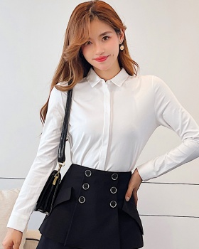 Elasticity cozy slim long autumn and winter shirt for women