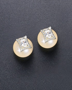 Snowflake pearl earrings simple stud earrings