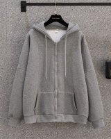 Winter large yard hoodie fleece plus velvet coat for women