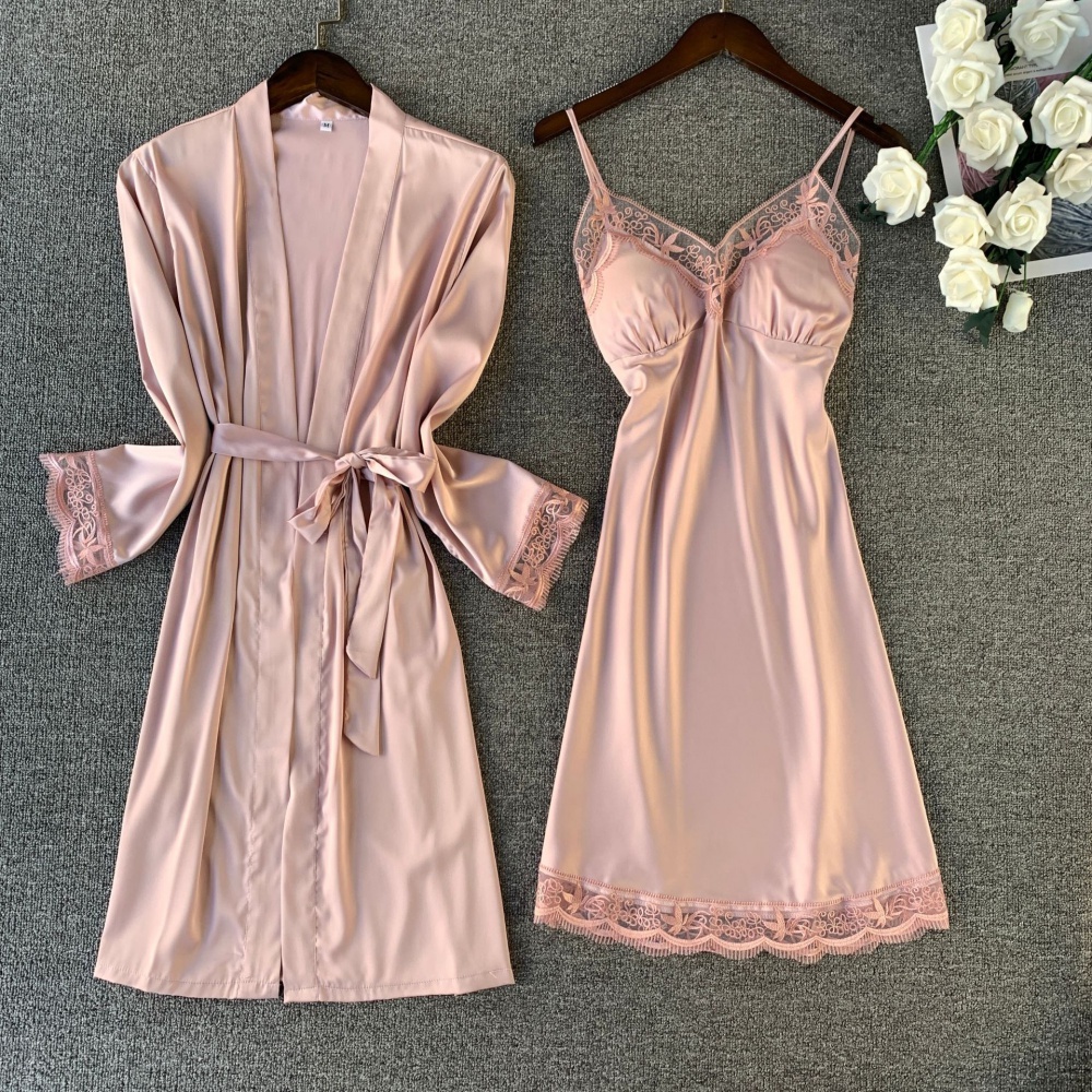Sexy night dress nightgown 2pcs set for women