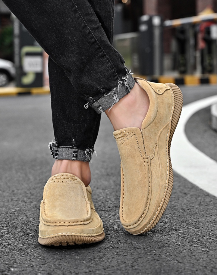 Large yard thermal cowhide fashion low leather shoes for men