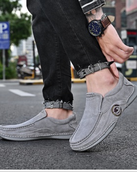 Large yard thermal cowhide fashion low leather shoes for men
