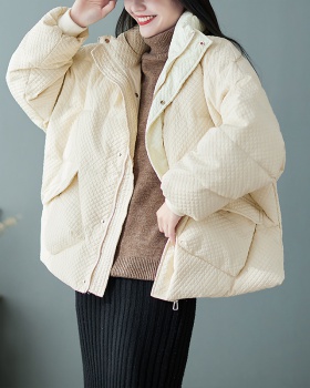 Down winter coat large pockets cotton coat for women