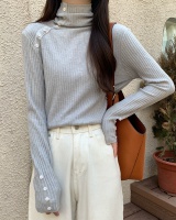 Buckle Korean style bottoming shirt knitted sweater