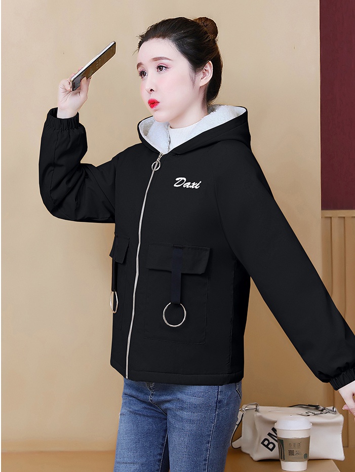 Winter embroidered work clothing lamb fur coat