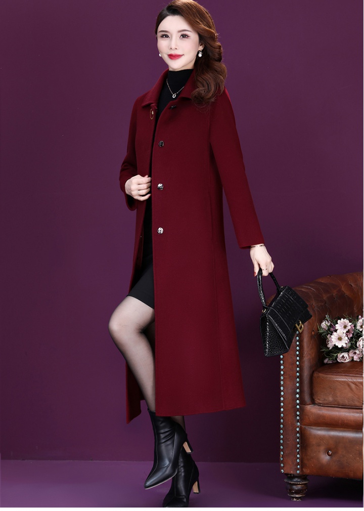 Temperament winter woolen coat middle-aged overcoat