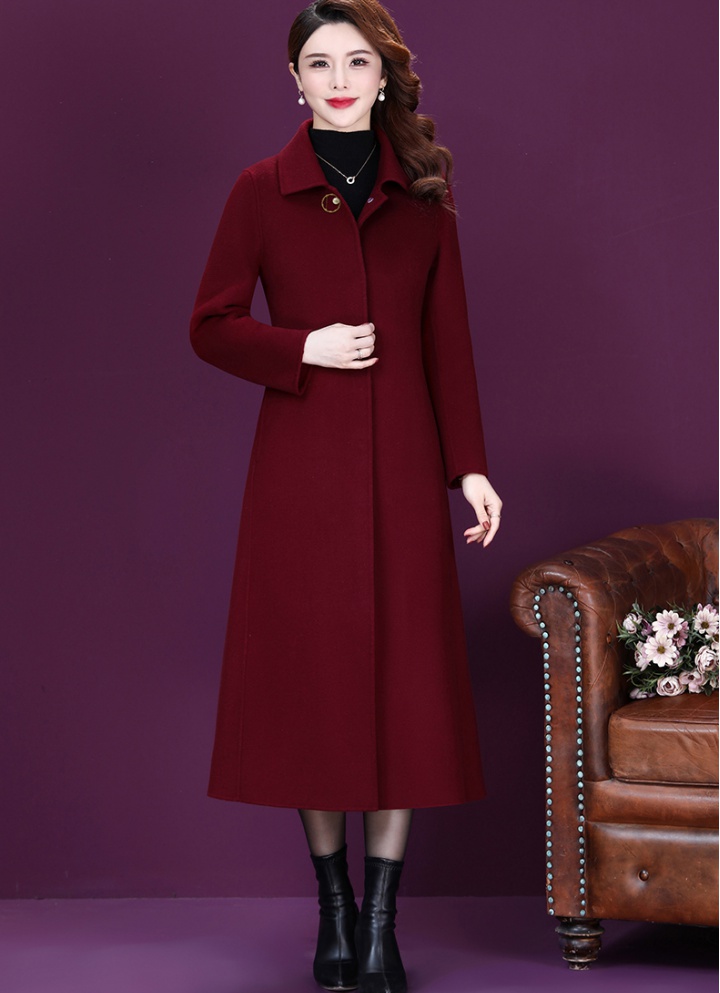 Temperament winter woolen coat middle-aged overcoat